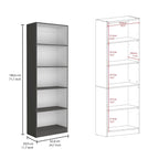 Ensemble de bibliothèque modulaire 3 pièces, Beige/Multicolore/Noir/Blanc, 13 étagères avec placard, pour 1 pièce