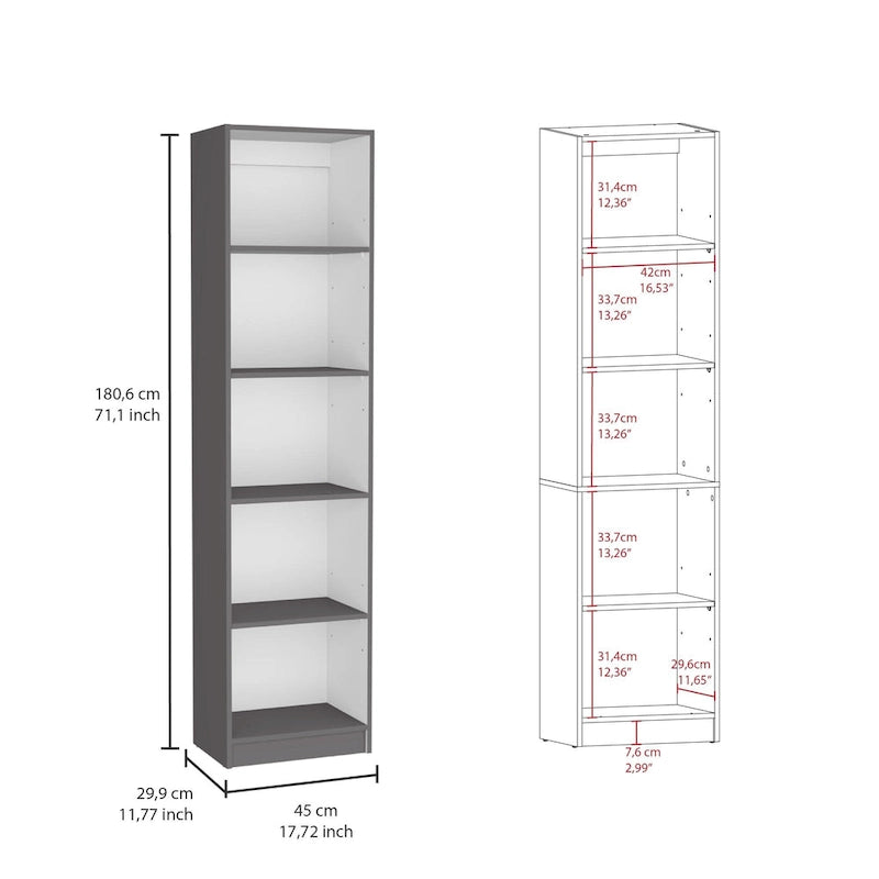 Ensemble de bibliothèque modulaire 3 pièces, Beige/Multicolore/Noir/Blanc, 13 étagères avec placard, pour 1 pièce
