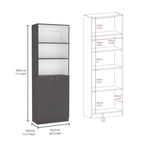 Ensemble de bibliothèque modulaire 3 pièces, Beige/Multicolore/Noir/Blanc, 13 étagères avec placard, pour 1 pièce