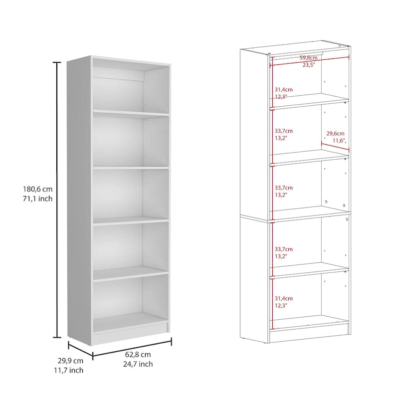 Ensemble de bibliothèque modulaire 3 pièces, Beige/Multicolore/Noir/Blanc, 13 étagères avec placard, pour 1 pièce