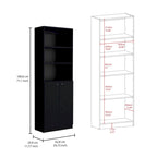 Ensemble de bibliothèque modulaire 3 pièces, Beige/Multicolore/Noir/Blanc, 13 étagères avec placard, pour 1 pièce