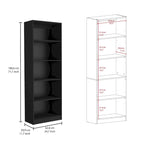 Ensemble de bibliothèque modulaire 3 pièces, Beige/Multicolore/Noir/Blanc, 13 étagères avec placard, pour 1 pièce