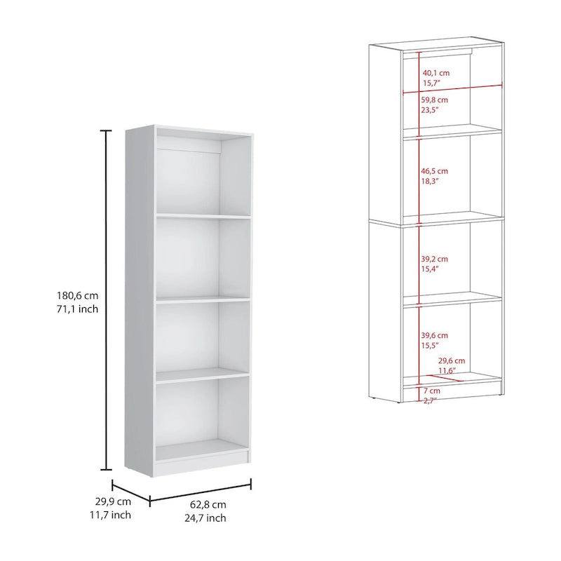 Ensemble de 3 bibliothèques à 4 étagères blanc/multicolore/noir, pour 1 pièce
