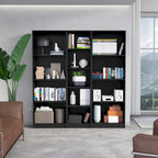 Ensemble de 3 bibliothèques à 4 étagères blanc/multicolore/noir, pour 1 pièce