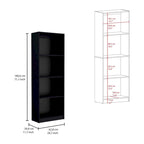 Ensemble de 3 bibliothèques à 4 étagères blanc/multicolore/noir, pour 1 pièce
