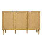 Armoire de rangement 3 portes, finition bois marron