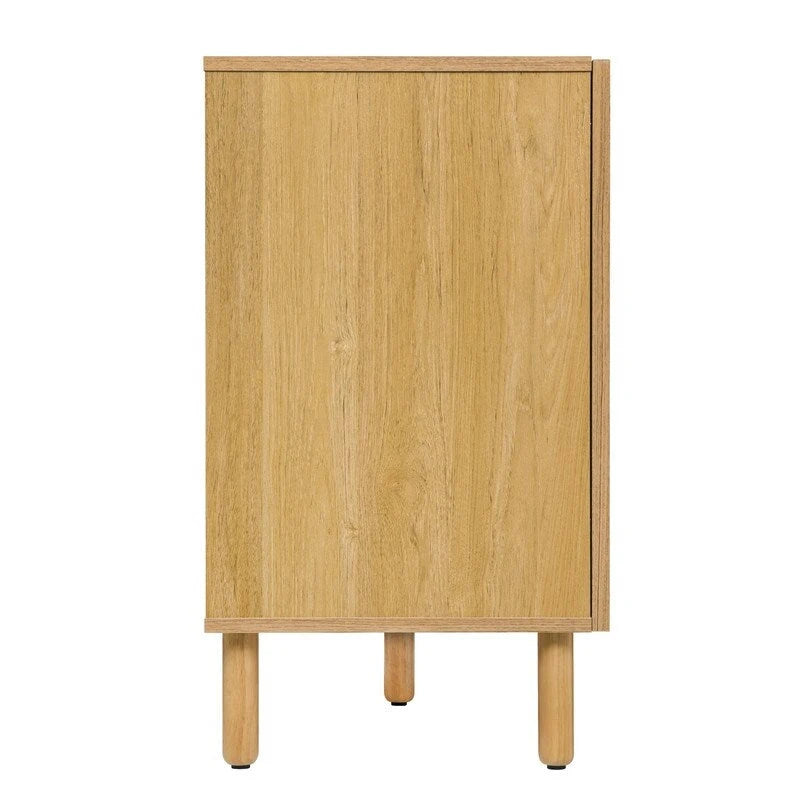 Armoire de rangement 3 portes, finition bois marron