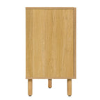 Armoire de rangement 3 portes, finition bois marron