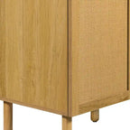 Armoire de rangement 3 portes, finition bois marron