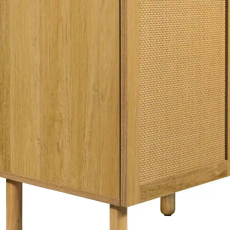 Armoire de rangement 3 portes, finition bois marron