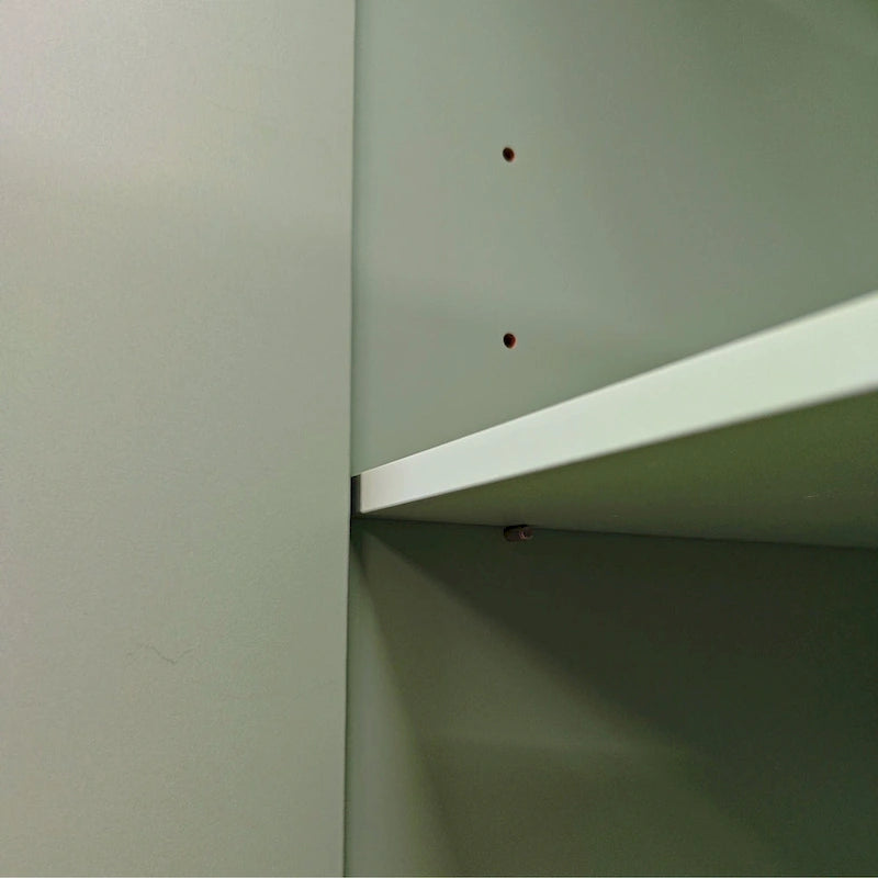Armoire de rangement 4 portes vert menthe/blanc avec pieds en pin, individuelle