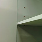 Armoire de rangement 4 portes vert menthe/blanc avec pieds en pin, individuelle
