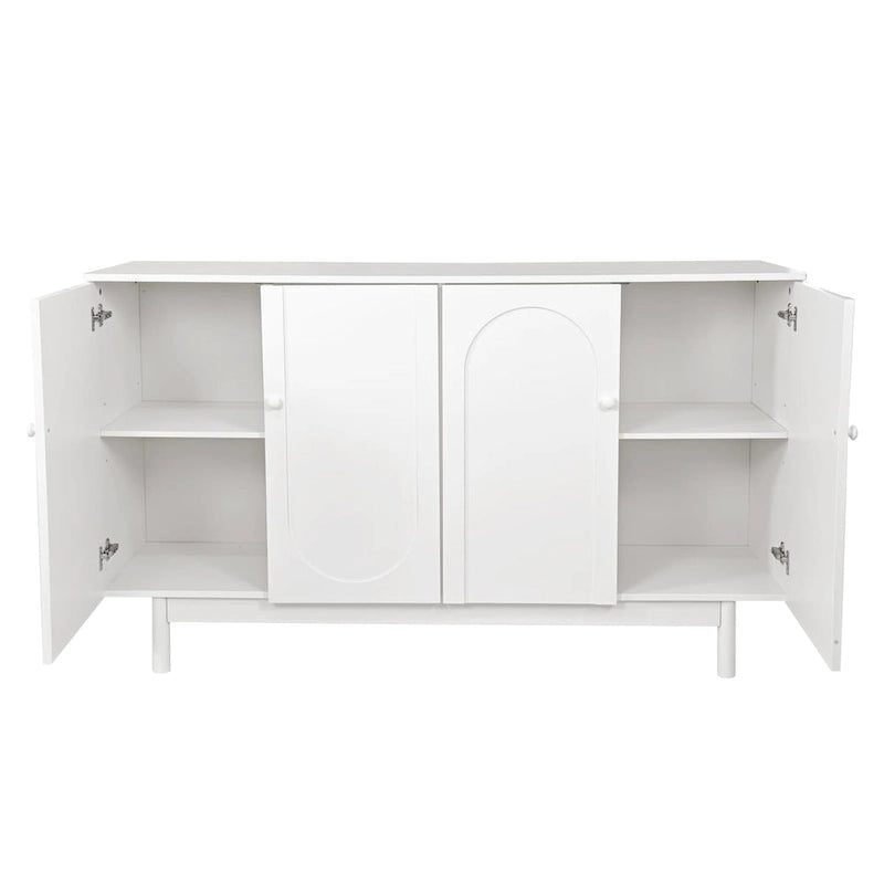 Armoire de rangement 4 portes vert menthe/blanc avec pieds en pin, individuelle