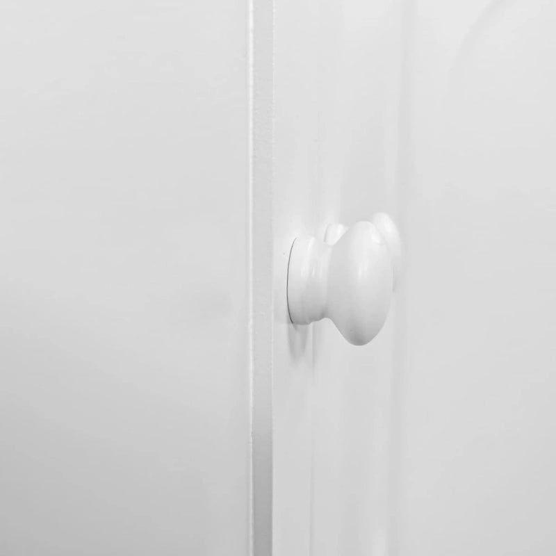 Armoire de rangement 4 portes vert menthe/blanc avec pieds en pin, individuelle
