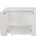 Armoire de rangement 4 portes vert menthe/blanc avec pieds en pin, individuelle