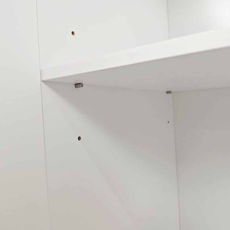 Armoire de rangement 4 portes vert menthe/blanc avec pieds en pin, individuelle