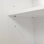 Armoire de rangement 4 portes vert menthe/blanc avec pieds en pin, individuelle