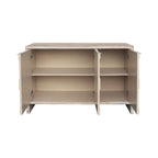 Buffet en bois naturel à 3 portes avec portes cannelées