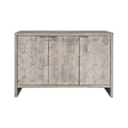 Buffet en bois naturel à 3 portes avec portes cannelées