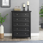 Commode en bois 5 tiroirs noir/blanc, utilisateur unique
