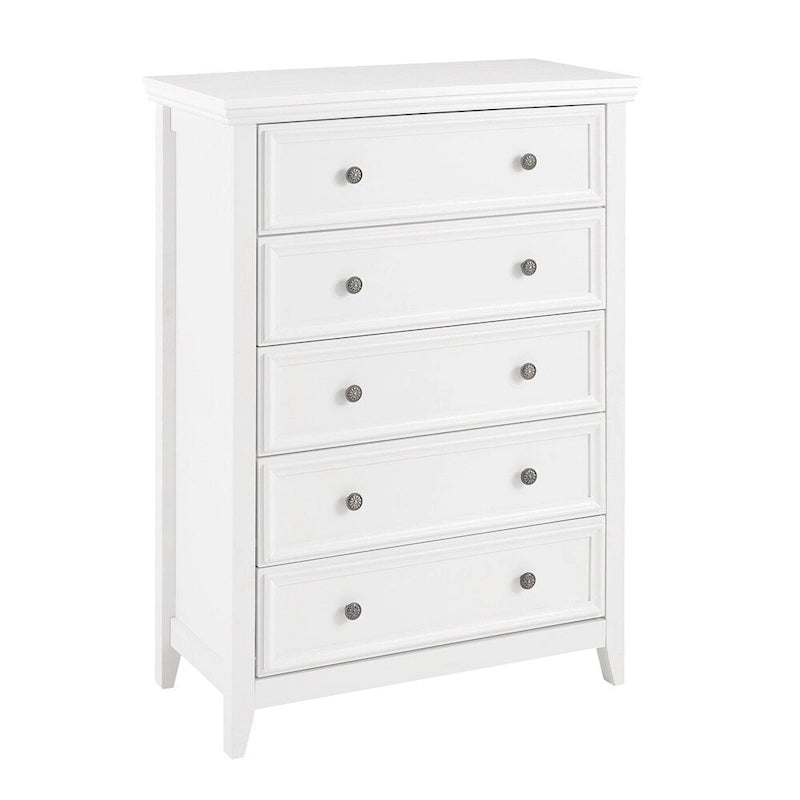 Commode en bois 5 tiroirs noir/blanc, utilisateur unique