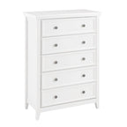 Commode en bois 5 tiroirs noir/blanc, utilisateur unique