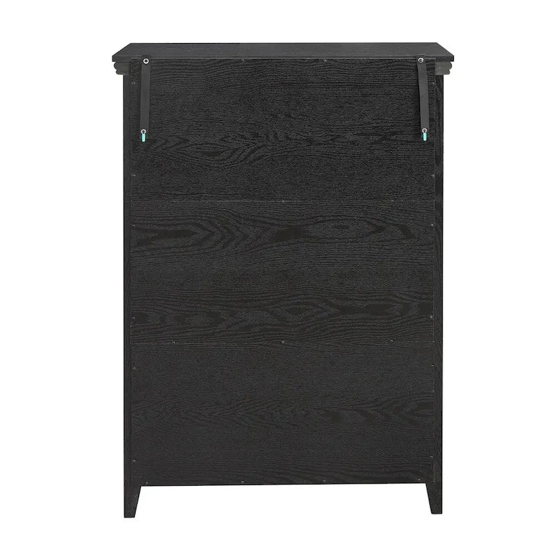 Commode en bois 5 tiroirs noir/blanc, utilisateur unique