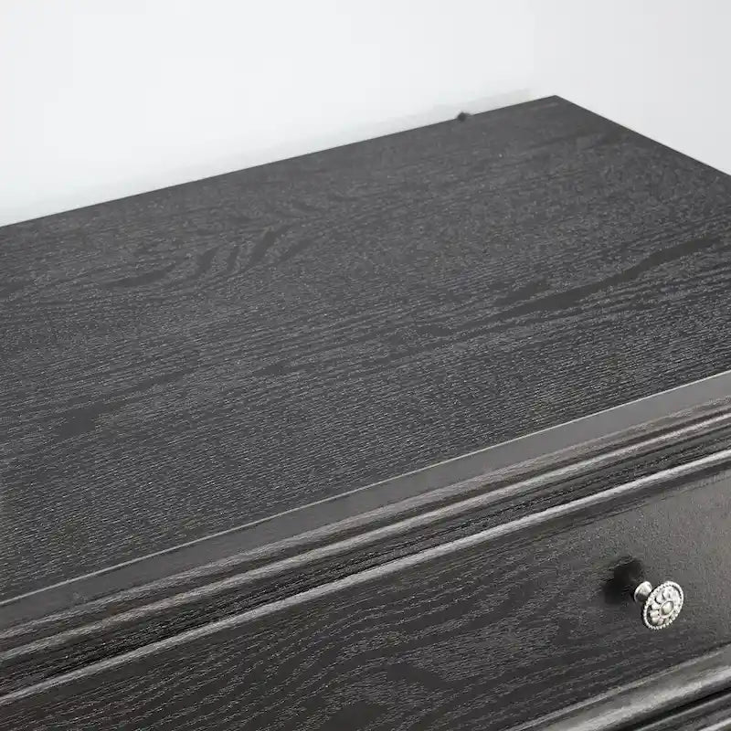 Commode en bois 5 tiroirs noir/blanc, utilisateur unique
