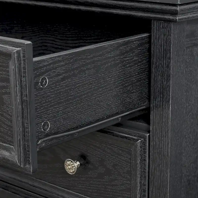 Commode en bois 5 tiroirs noir/blanc, utilisateur unique