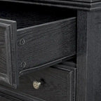 Commode en bois 5 tiroirs noir/blanc, utilisateur unique