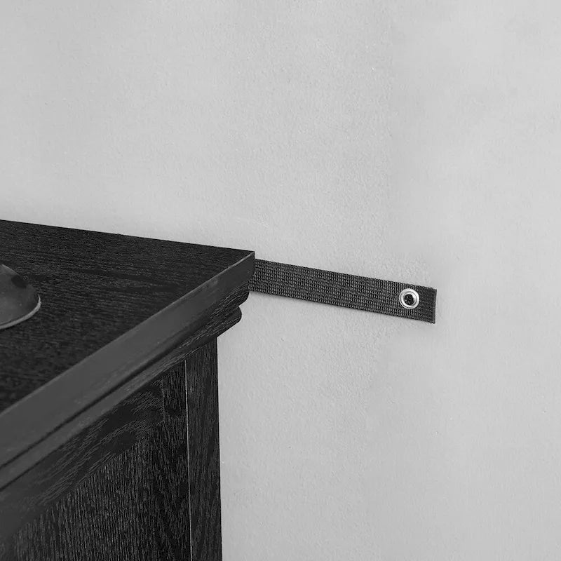 Commode en bois 5 tiroirs noir/blanc, utilisateur unique