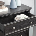 Commode en bois 5 tiroirs noir/blanc, utilisateur unique