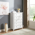 Commode en bois 5 tiroirs noir/blanc, utilisateur unique