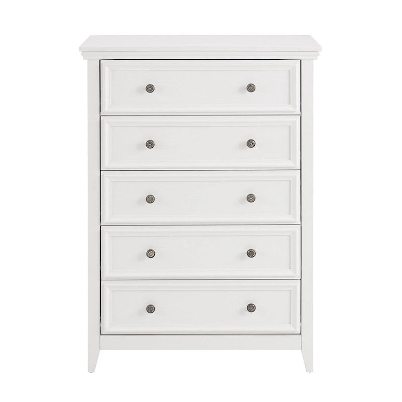 Commode en bois 5 tiroirs noir/blanc, utilisateur unique