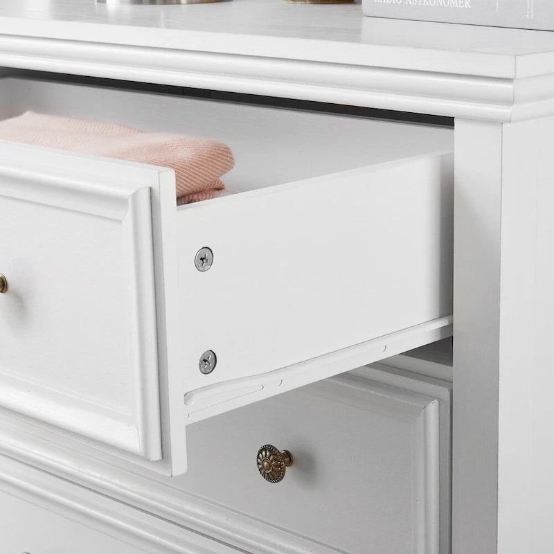 Commode en bois 5 tiroirs noir/blanc, utilisateur unique