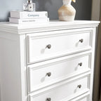 Commode en bois 5 tiroirs noir/blanc, utilisateur unique