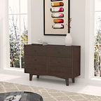 Meuble console à 3 tiroirs en bois de bouleau auburn