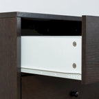 Meuble console à 3 tiroirs en bois de bouleau auburn