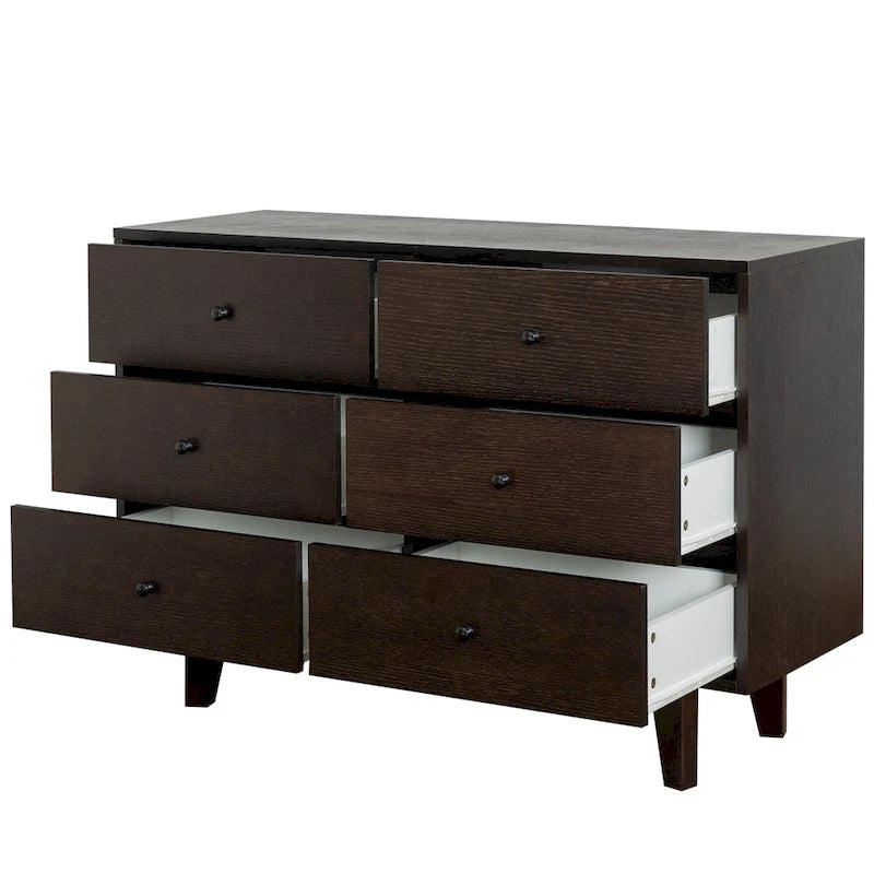 Meuble console à 3 tiroirs en bois de bouleau auburn