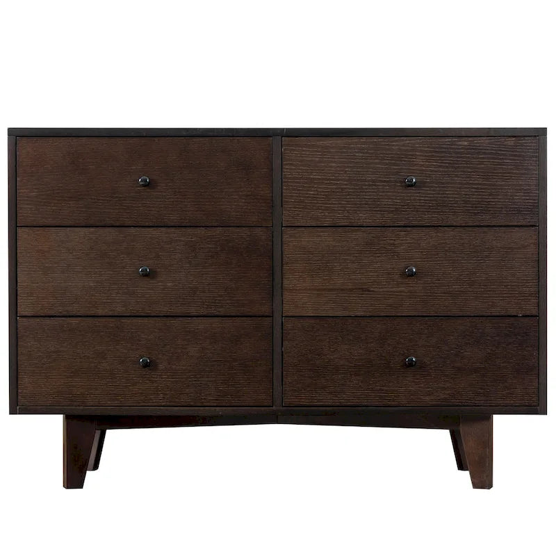 Meuble console à 3 tiroirs en bois de bouleau auburn