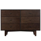 Meuble console à 3 tiroirs en bois de bouleau auburn