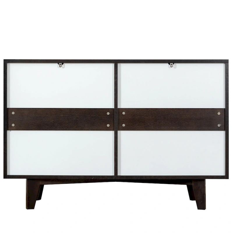 Meuble console à 3 tiroirs en bois de bouleau auburn