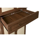 Armoire de rangement 4 portes en noyer avec tiroir et 4 étagères réglables