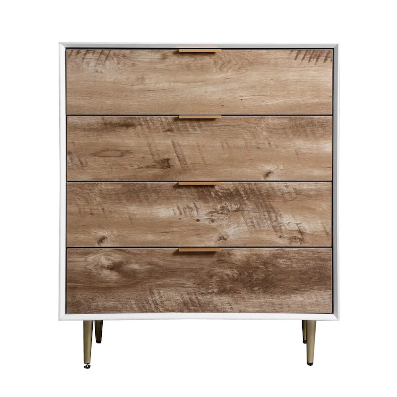 Commode haute naturelle à 4 tiroirs, individuelle