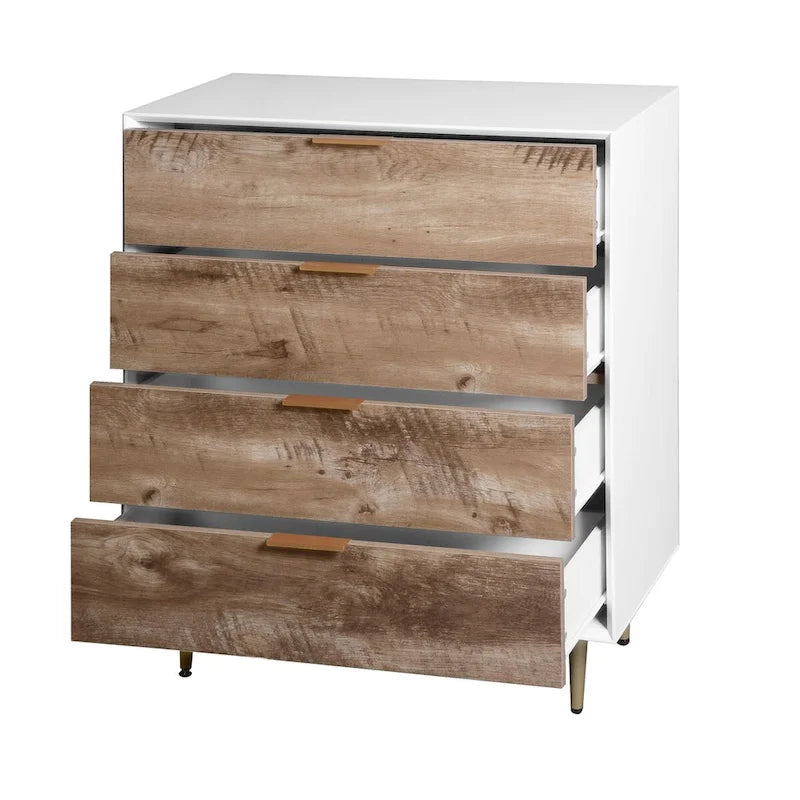 Commode haute naturelle à 4 tiroirs, individuelle