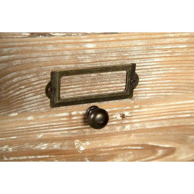 Boîte de rangement d'apothicaire en bois brun vieilli et verre, 1 personne