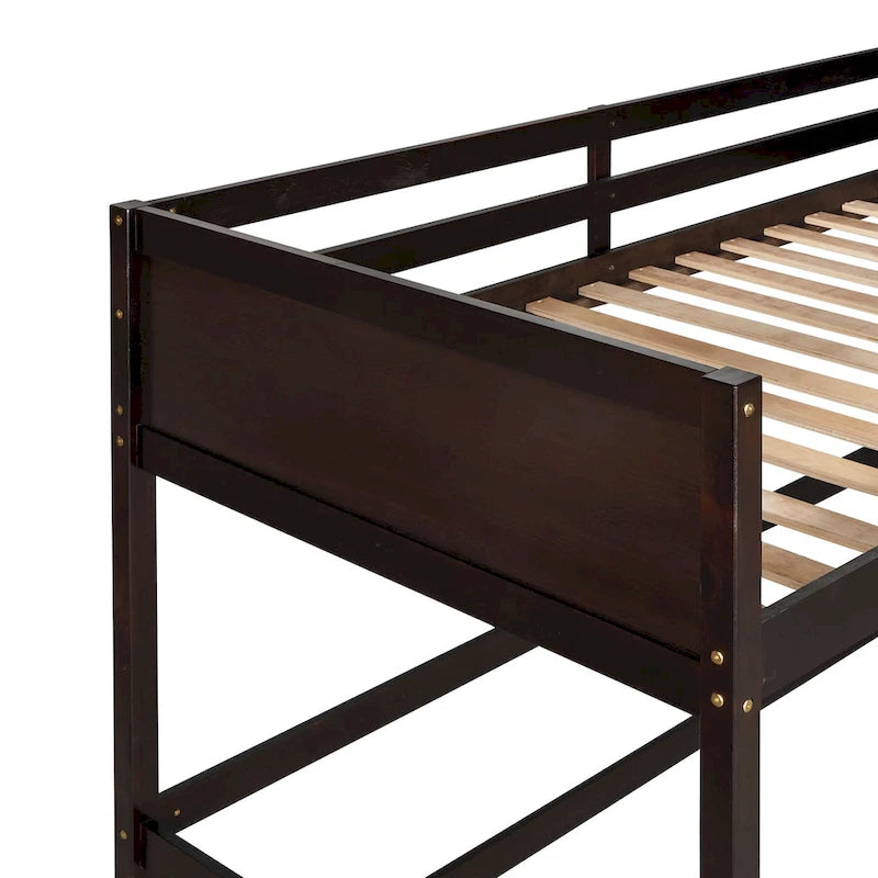 Lit mezzanine simple avec échelle Gris / Espresso / Blanc, 1 personne