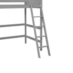 Lit mezzanine simple avec échelle Gris / Espresso / Blanc, 1 personne