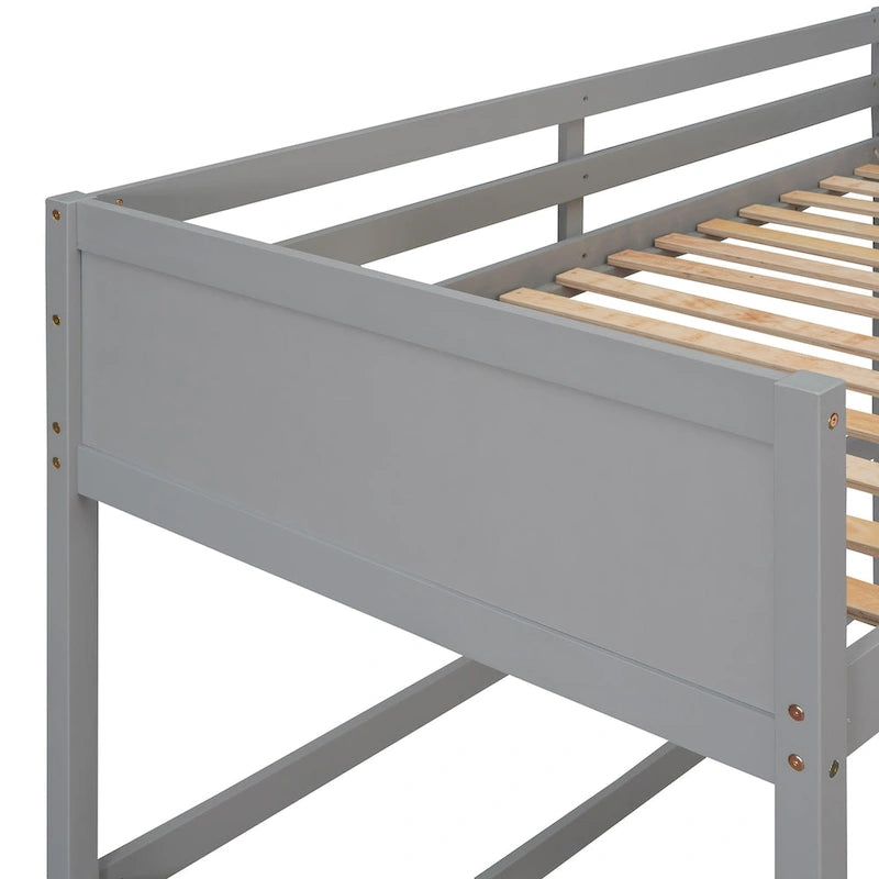 Lit mezzanine simple avec échelle Gris / Espresso / Blanc, 1 personne