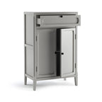 Armoire de rangement grise clair à 2 portes et 1 tiroir, simple